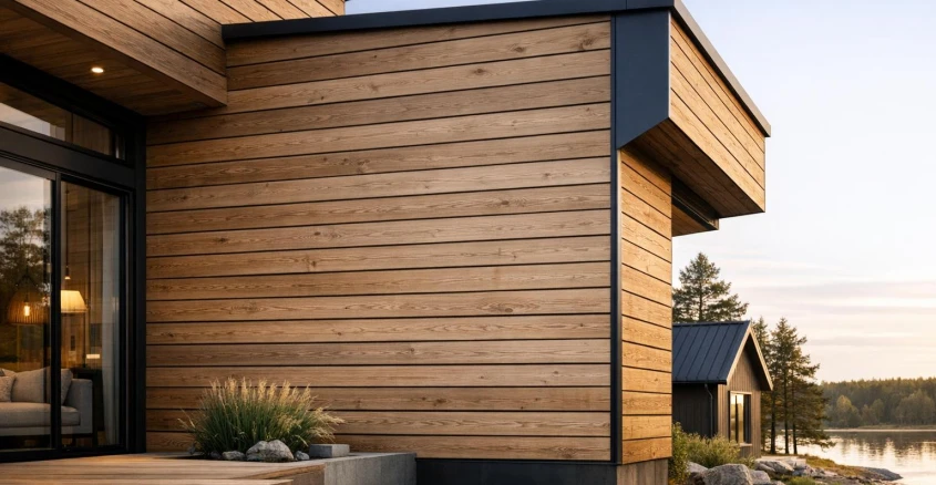 Скандинавская доска для фасада: где она уместна