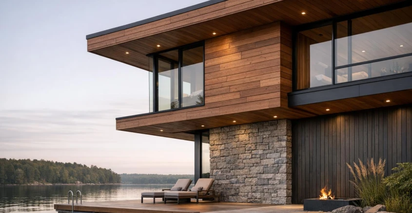 Какой фасад выбрать для дома у воды