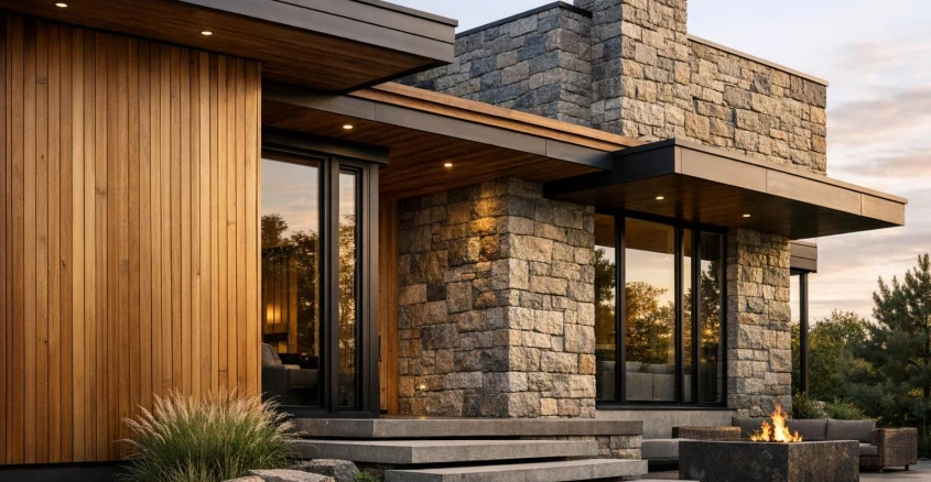 Как сочетать дерево и камень на фасаде: практичные принципы и ошибки